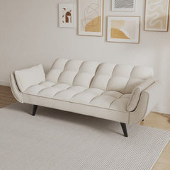 Bellemave® 57" Soft Sofa with Two Armrests and Throw Pillow - Bellemave