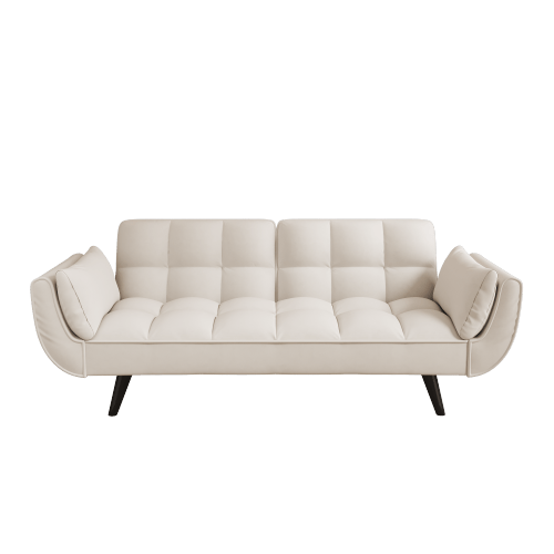 Bellemave® 57" Soft Sofa with Two Armrests and Throw Pillow - Bellemave