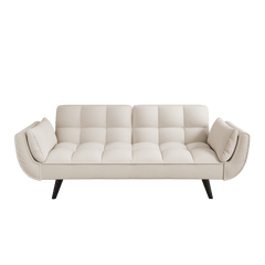 Bellemave® 57" Soft Sofa with Two Armrests and Throw Pillow - Bellemave