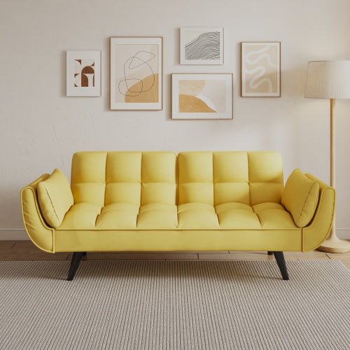 Bellemave® 57" Soft Sofa with Two Armrests and Throw Pillow - Bellemave