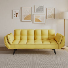 Bellemave® 57" Soft Sofa with Two Armrests and Throw Pillow - Bellemave