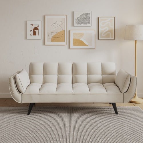 Bellemave® 57" Soft Sofa with Two Armrests and Throw Pillow - Bellemave