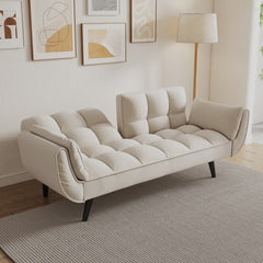 Bellemave® 57" Soft Sofa with Two Armrests and Throw Pillow - Bellemave