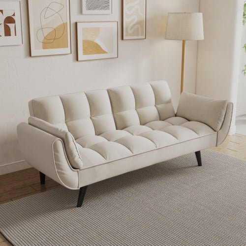 Bellemave® 57" Soft Sofa with Two Armrests and Throw Pillow - Bellemave