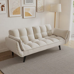 Bellemave® 57" Soft Sofa with Two Armrests and Throw Pillow - Bellemave