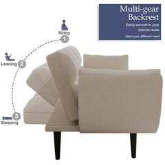 Bellemave® 57" Soft Sofa with Two Armrests and Throw Pillow - Bellemave