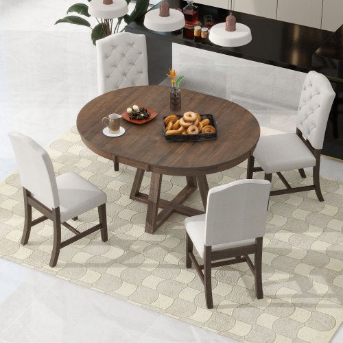 Bellemave® 58" 5 Piece Retro Functional Dining Table Set - Bellemave