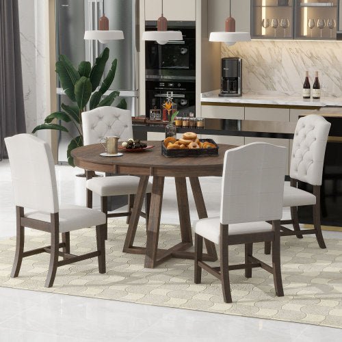 Bellemave® 58" 5 Piece Retro Functional Dining Table Set - Bellemave