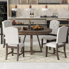 Bellemave® 58" 5 Piece Retro Functional Dining Table Set - Bellemave