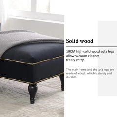 Bellemave® 58" Velvet Chaise Lounge,Button Tufted Right Arm Facing Lounge Chair with Nailhead Trim & Solid Wood Legs - Bellemave