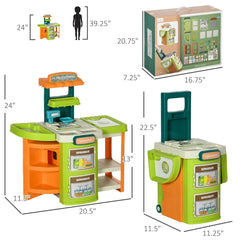Bellemave® 58Pcs Grocery Store Pretend Play Kids Trolley with Cash Register Stand - Bellemave