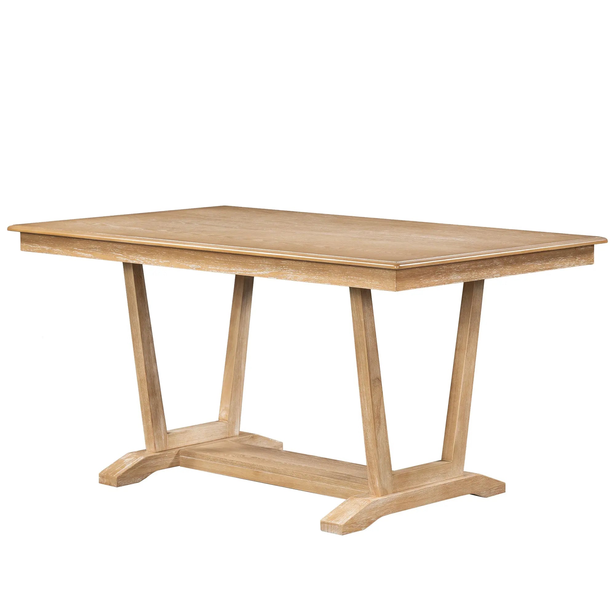 Bellemave® 59" Rustic 5 - piece Dining Table Set with 4 Upholstered Chairs - Bellemave
