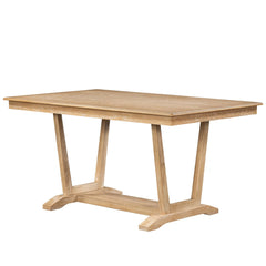 Bellemave® 59" Rustic 5 - piece Dining Table Set with 4 Upholstered Chairs - Bellemave