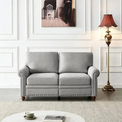 Bellemave® 59.5" Linen Fabric Upholstery with Storage Loveseat - Bellemave