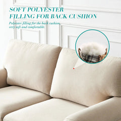 Bellemave® 59.5" Linen Fabric Upholstery with Storage Loveseat - Bellemave