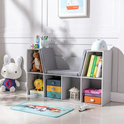 Bellemave® 6 - Cubby Multi - Purpose Storage Organizer with Reading Nook and Cushion - Bellemave