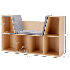 Bellemave® 6 - Cubby Multi - Purpose Storage Organizer with Reading Nook and Cushion - Bellemave