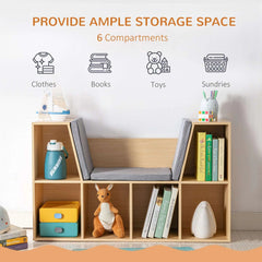 Bellemave® 6 - Cubby Multi - Purpose Storage Organizer with Reading Nook and Cushion - Bellemave