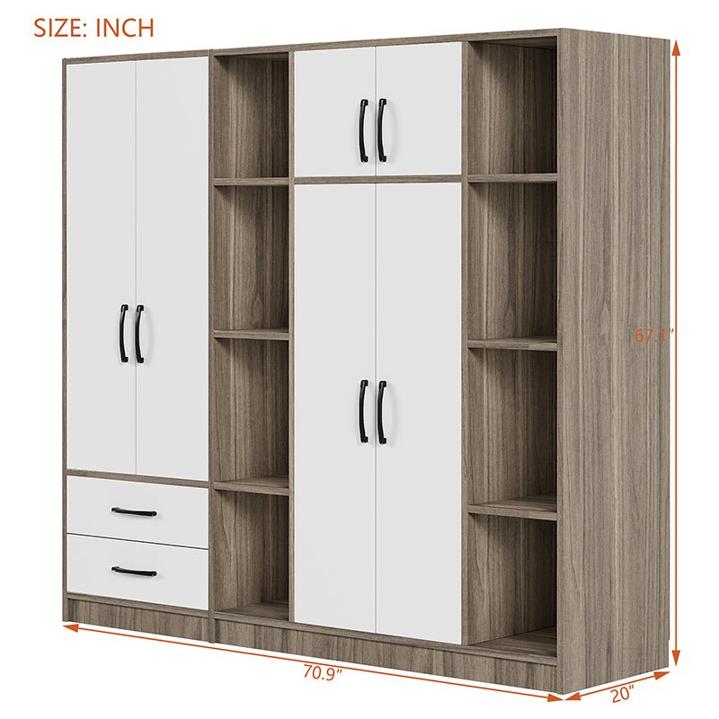 Bellemave® 6 - Door Wardrobe with Shelves and Drawers - Bellemave