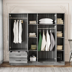 Bellemave® 6 - Door Wardrobe with Shelves and Drawers - Bellemave