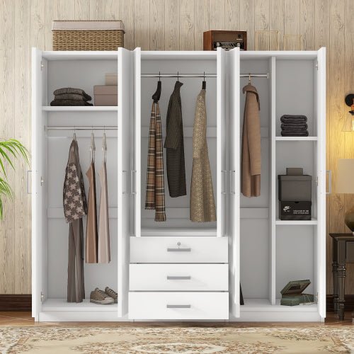Bellemave® 6 - Doors Wooden Wardrobe Storage with Big Drawers - Bellemave