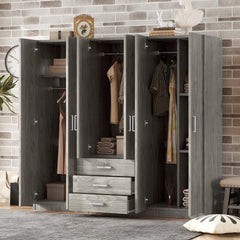 Bellemave® 6 - Doors Wooden Wardrobe Storage with Big Drawers - Bellemave