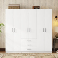 Bellemave® 6 - Doors Wooden Wardrobe Storage with Big Drawers - Bellemave
