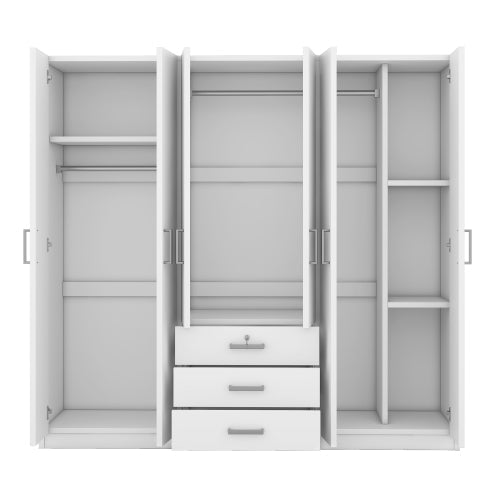 Bellemave® 6 - Doors Wooden Wardrobe Storage with Big Drawers - Bellemave