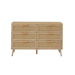 Bellemave® 6 Double Dresser with Rattan Drawers - Bellemave