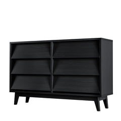 Bellemave® 6 Drawer Double Dresser Features Vintage - style and Bevel Design - Bellemave