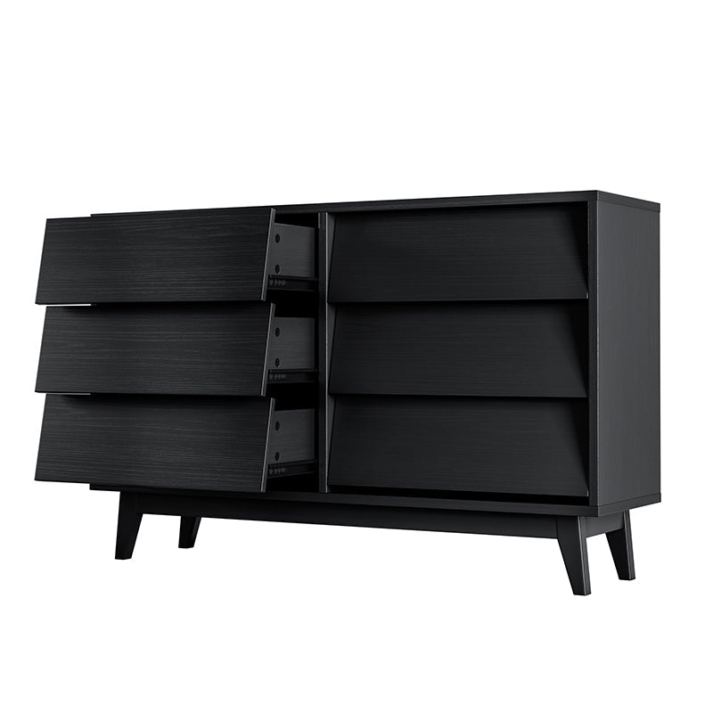 Bellemave® 6 Drawer Double Dresser Features Vintage - style and Bevel Design - Bellemave