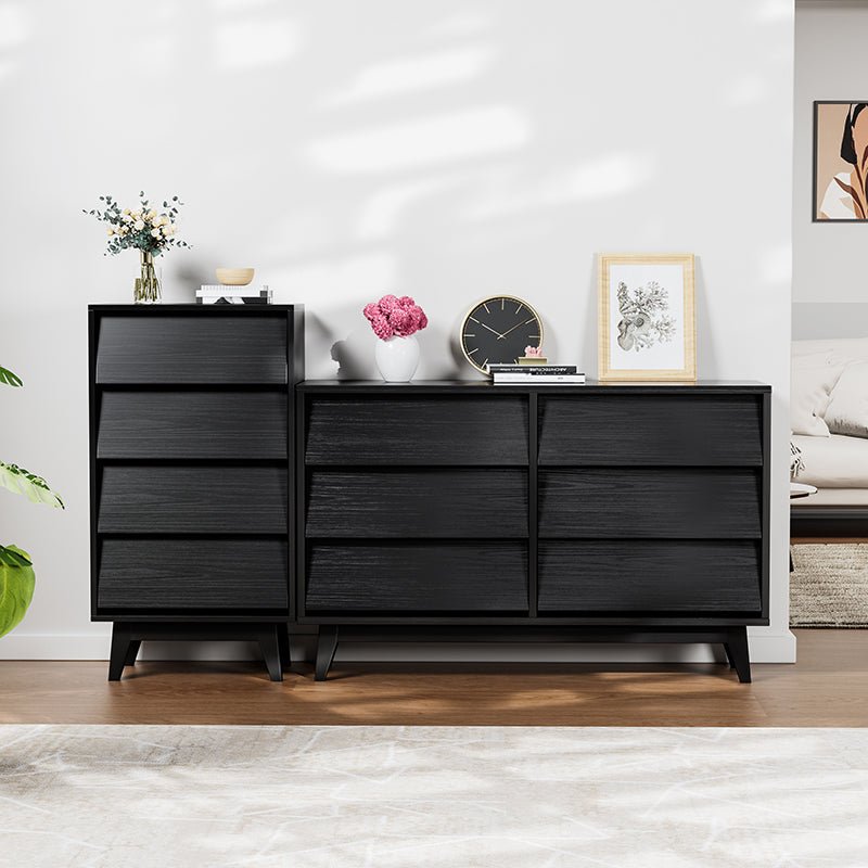 Bellemave® 6 Drawer Double Dresser Features Vintage - style and Bevel Design - Bellemave