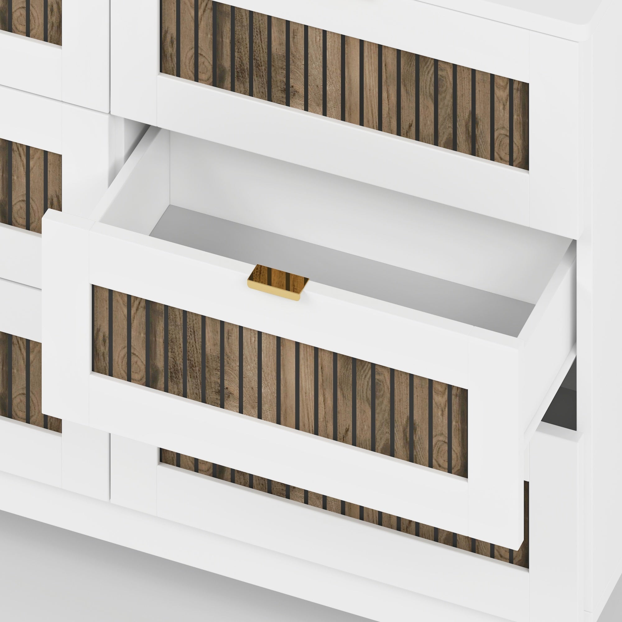 Bellemave® 6 - Drawer Farmhouse Storage Cabinet | Rustic Wood - Bellemave