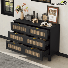 Bellemave® 6 - Drawer Farmhouse Storage Cabinet | Rustic Wood - Bellemave
