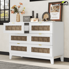 Bellemave® 6 - Drawer Farmhouse Storage Cabinet | Rustic Wood - Bellemave