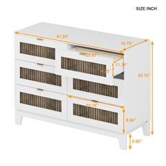 Bellemave® 6 - Drawer Farmhouse Storage Cabinet | Rustic Wood - Bellemave