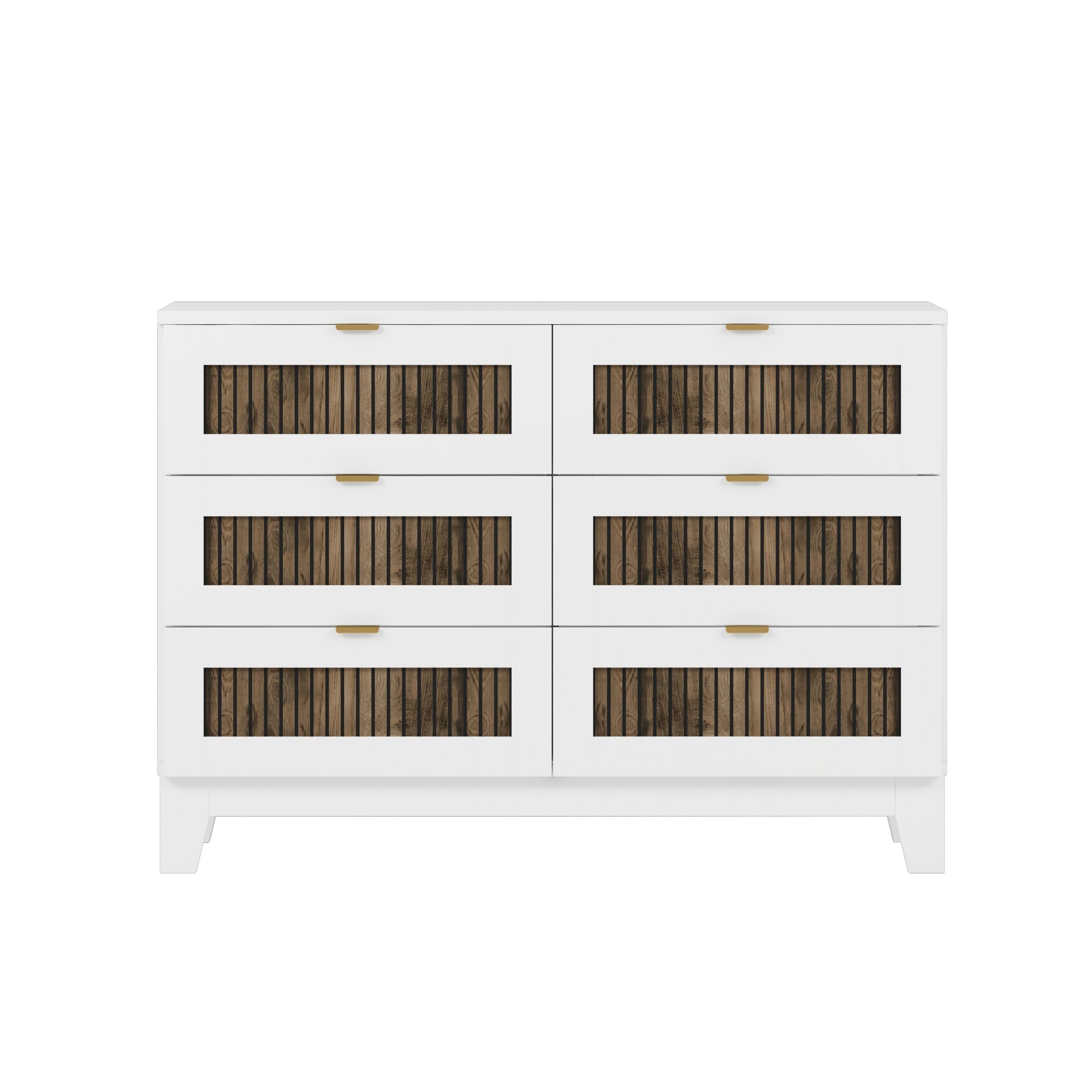 Bellemave® 6 - Drawer Farmhouse Storage Cabinet | Rustic Wood - Bellemave