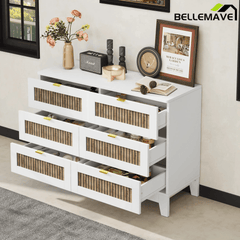 Bellemave® 6 - Drawer Farmhouse Storage Cabinet | Rustic Wood - Bellemave