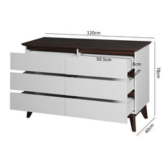Bellemave® 6 - Drawer Wood Double Dresser with Wide Drawers - Bellemave