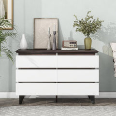 Bellemave® 6 - Drawer Wood Double Dresser with Wide Drawers - Bellemave