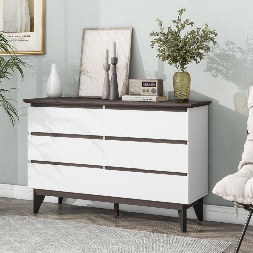 Bellemave® 6 - Drawer Wood Double Dresser with Wide Drawers - Bellemave