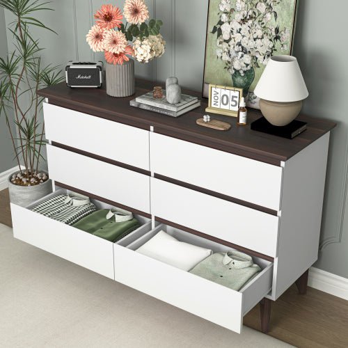 Bellemave® 6 - Drawer Wood Double Dresser with Wide Drawers - Bellemave