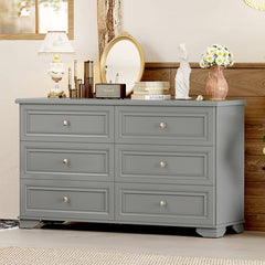 Bellemave® 6 Drawers Elegant Design Wooden Dresser with Metal Handles - Bellemave