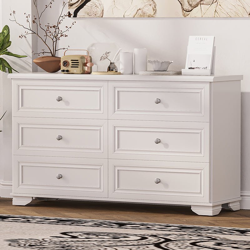 Bellemave® 6 Drawers Elegant Design Wooden Dresser with Metal Handles - Bellemave