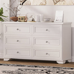 Bellemave® 6 Drawers Elegant Design Wooden Dresser with Metal Handles - Bellemave