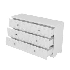 Bellemave® 6 Drawers Elegant Design Wooden Dresser with Metal Handles - Bellemave