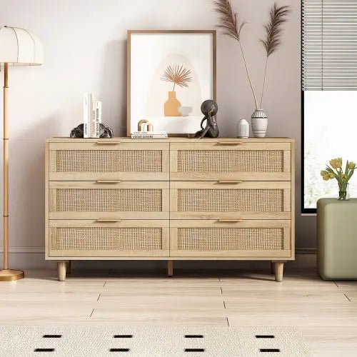 Bellemave® 6 Drawers Rattan Storage Cabinet Rattan Drawer - Bellemave