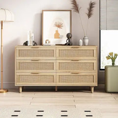 Bellemave® 6 Drawers Rattan Storage Cabinet Rattan Drawer - Bellemave