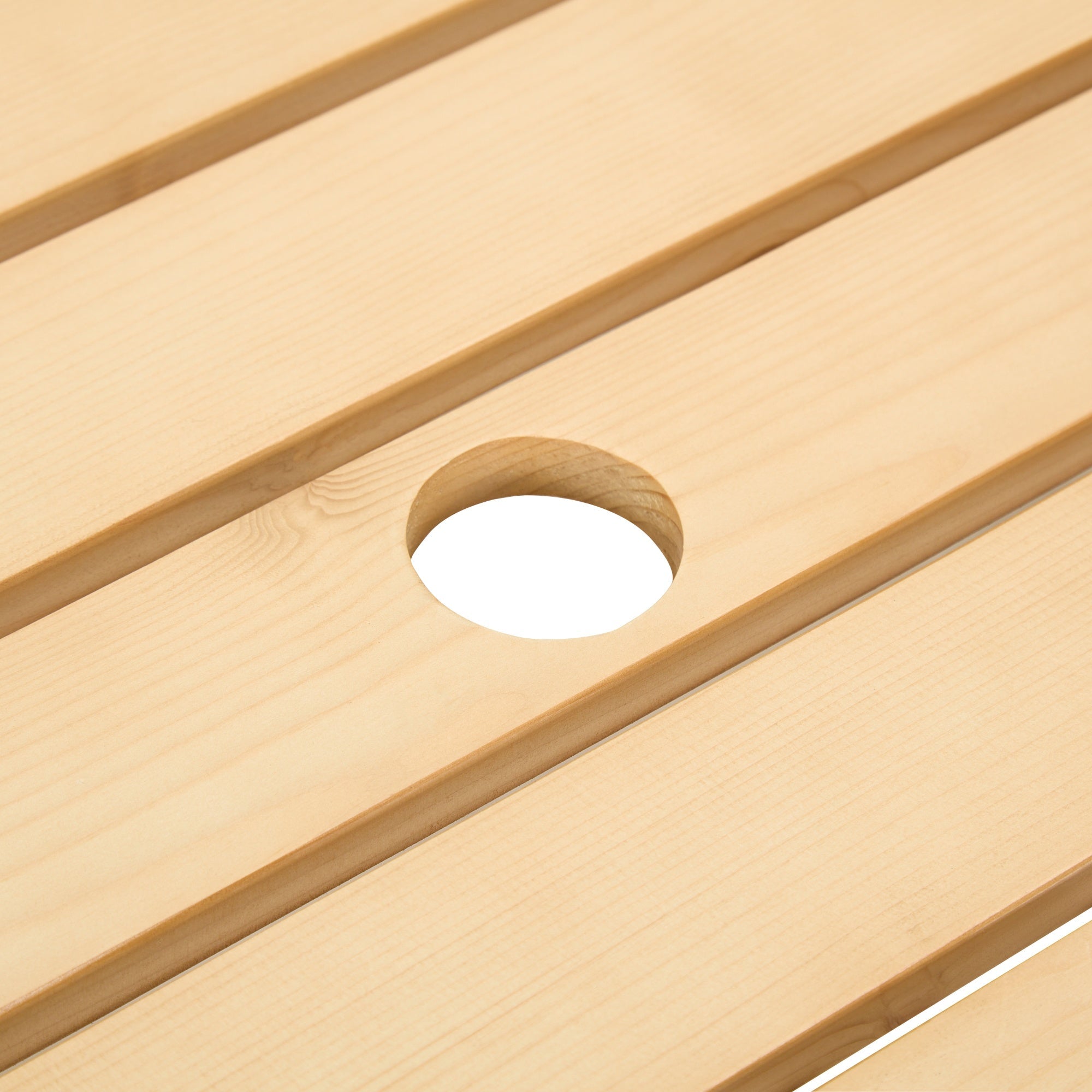 Bellemave® 6 Person Round Wooden Picnic Table with 3 Built - in Benches & Umbrella Hole - Bellemave