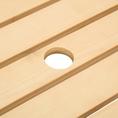 Bellemave® 6 Person Round Wooden Picnic Table with 3 Built - in Benches & Umbrella Hole - Bellemave